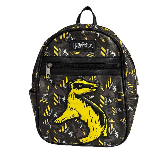 Loungefly Harry Potter Hufflepuff Mini Yellow Badger 11” Adjustable Backpack Bag - Picture 1 of 9